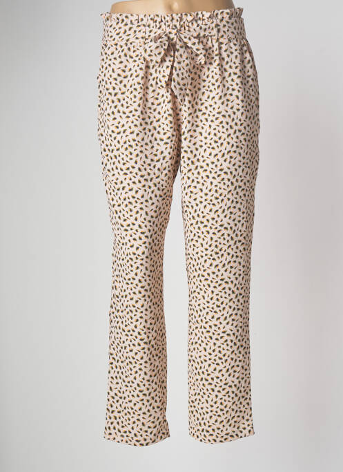 Pantalon drept talie elastică mărime normală bej SARAH JOHN femme