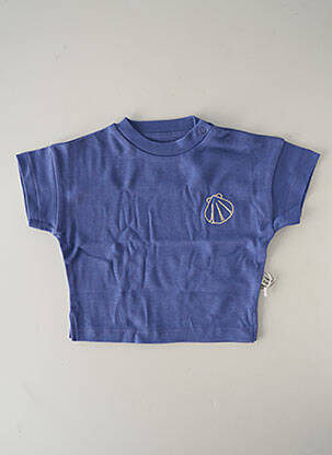 Tricou croială dreaptă mâneci scurte albastru HELLO ELAÉ copil