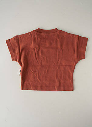 Tricou croială dreaptă mâneci scurte maro HELLO ELAÉ copil