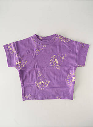 Tricou croială dreaptă mâneci scurte violet HELLO ELAÉ copil