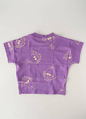 Tricou croială dreaptă mâneci scurte violet HELLO ELAÉ copil