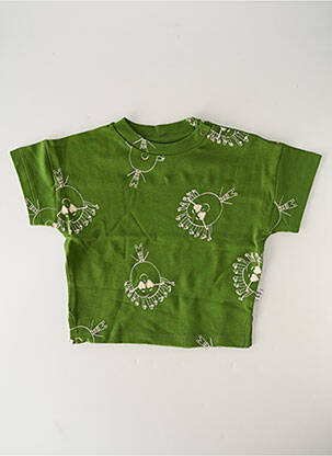 Tricou croială dreaptă mâneci scurte verde HELLO ELAÉ copil