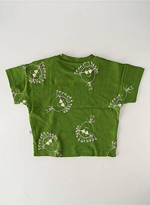 Tricou croială dreaptă mâneci scurte verde HELLO ELAÉ copil