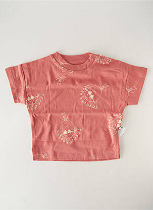 Tricou croială dreaptă mâneci scurte roz HELLO ELAÉ copil