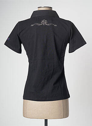 Polo broderie mâneci scurte negru HAKA DANCE femeie