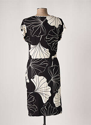 Rochie midi imprimeu fantezie mâneci scurte negru GEISHA femeie