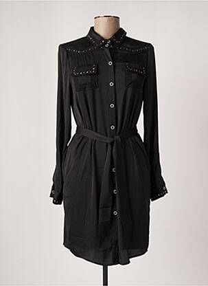 Rochie scurtă croială fluidă mâneci lungi negru ESQUALO femeie