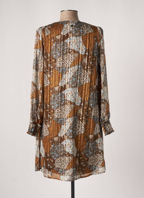 Rochie scurtă croială evazată mâneci lungi maro LOLA ESPELETA femme