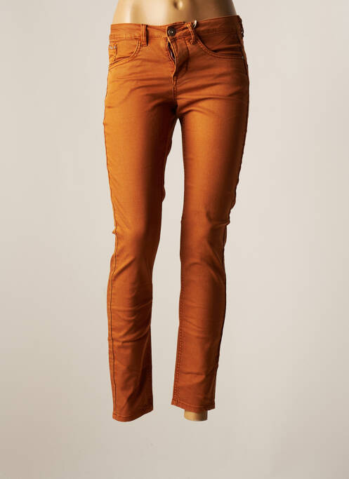 Blugi cu croială slim broderie cu nituri mărime normală maro CREAM femme