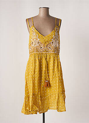 Rochie midi galben CHLOE LAETITIA femeie