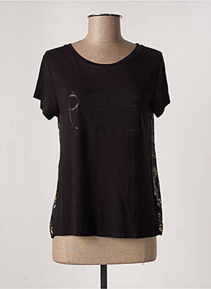 Tricou elasticitate mâneci scurte negru LE TEMPS DES CERISES femeie