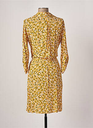 Rochie midi imprimeu floral mâneci lungi galben ATELIER JAD femeie