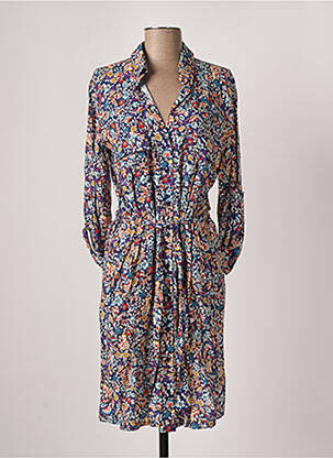 Rochie midi imprimeu floral mâneci lungi albastru ATELIER JAD femeie