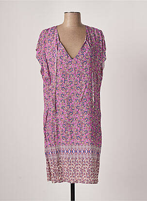 Rochie midi imprimeu floral mâneci scurte violet EMA BLUE'S femeie