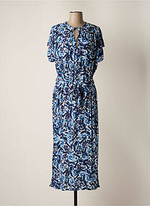 Rochie lungă mâneci scurte mâneci scurte albastru EMA BLUE'S femeie