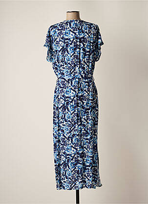 Rochie lungă mâneci scurte mâneci scurte albastru EMA BLUE'S femeie