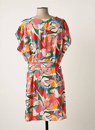 Rochie scurtă imprimeu floral mâneci scurte roz SARAH JOHN femeie