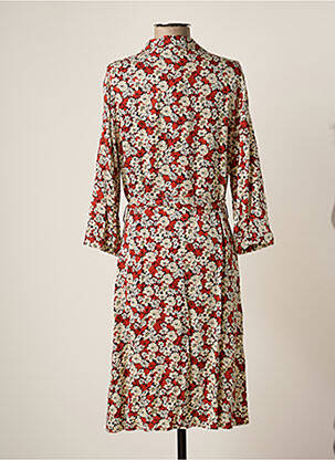 Rochie midi imprimeu floral mâneci lungi maro GARCIA femeie