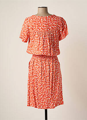 Rochie midi imprimeu floral mâneci scurte portocaliu SPARKZ femeie