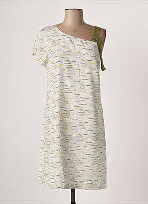 Rochie midi croială fluidă mâneci scurte verde SEE U SOON femeie