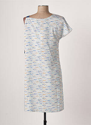 Rochie midi croială fluidă mâneci scurte albastru SEE U SOON femeie