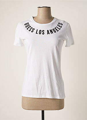 Tricou serigrafie mâneci scurte alb GUESS femeie