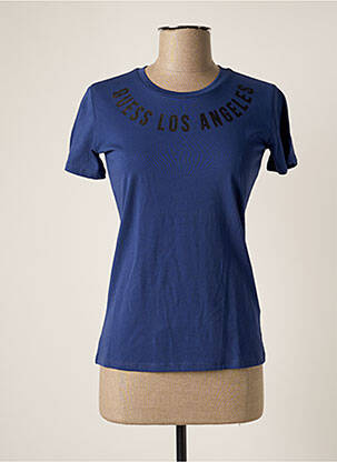 Tricou serigrafie mâneci scurte albastru GUESS femeie