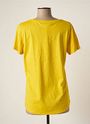 Tricou serigrafie mâneci scurte galben GARCIA femeie