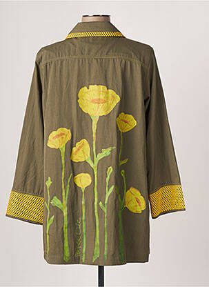 Jachete casual buzunare verde POUPEE CHIC femeie