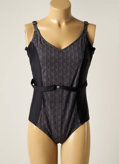 Costum de baie dintr-o singură piesă bretele elastice reglabile sutien balconet cu decolteu înalt negru ROSE POMME femme