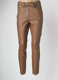 Pantalon slim talie elastică talie înaltă maro CREAM femme