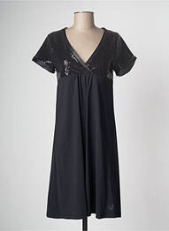 Rochie midi mâneci scurte mâneci scurte negru HBT femme