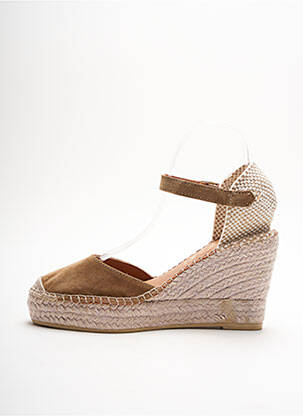 Espadrile țesătură pânză toc de 7 la 9 cm maro LA MAISON DE L'ESPADRILLE femeie