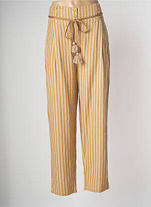 Pantalon drept talie cu cleme talie înaltă bej MES DEMOISELLES...PARIS femeie