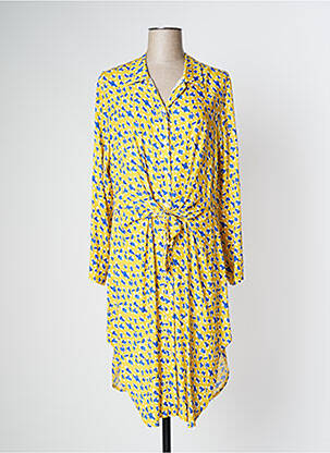 Rochie midi mâneci lungi mâneci lungi galben DONA LISA femeie