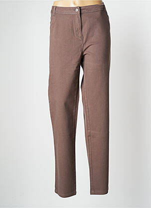 Pantalon slim talie elastică mărime normală maro EVER EASY BY JAC JAC femeie