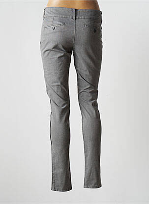 Pantalon chino broderie galoni laterali talie joasă gri LES TEINTURIERS femeie