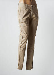 Pantalon chino broderie galoni laterali mărime normală bej LES TEINTURIERS femme