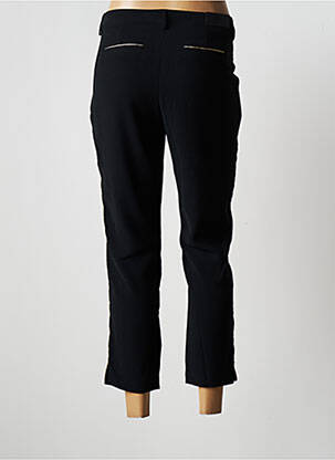 Pantalon 7/8 închidere cu fermoar sub clapetă cu nasturi talie joasă negru DDP femeie