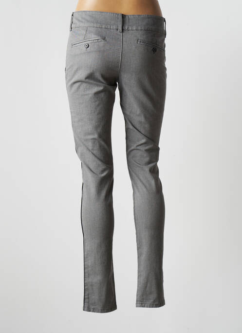 Pantalon chino broderie galoni laterali talie joasă gri LES TEINTURIERS femme