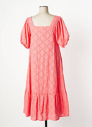 Rochie midi mâneci scurte mâneci scurte roz SALSA femeie