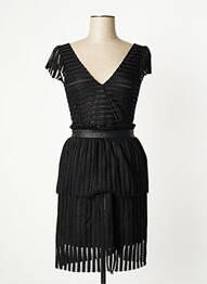 Rochie midi închidere cu fermoar la spate mâneci scurte negru SCHOOL RAG femme
