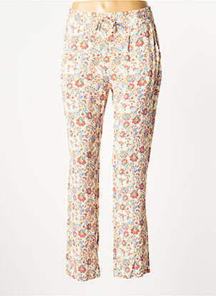 Pantalon drept țesătură crep talie înaltă bej LE TEMPS DES CERISES femeie