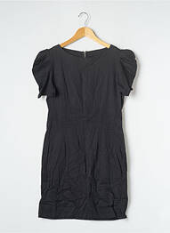 Rochie scurtă închidere cu fermoar la spate mâneci scurte negru SANS MARQUE femme