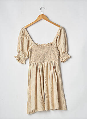 Rochie scurtă croială evazată mâneci scurte bej NASTY GAL femeie