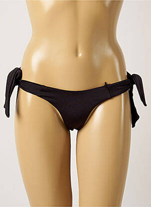 Chiloți de baie efect material satinat bikini negru BELLES DES PINS femeie