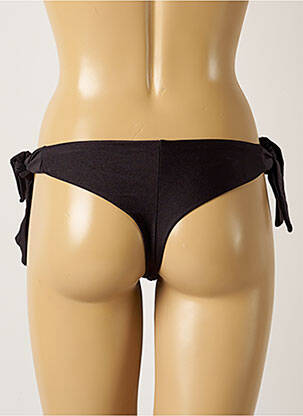Chiloți de baie efect material satinat bikini negru BELLES DES PINS femeie