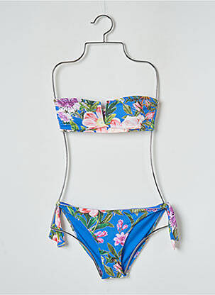 Costum de baie din două piese top bentiță top bentiță albastru SANS MARQUE femme