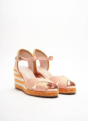 Espadrile închidere cu buclă(e) toc de 7 la 9 cm portocalie STUART WEITZMAN femeie