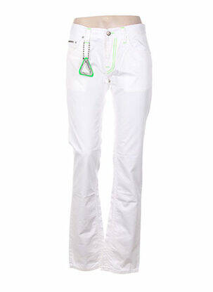 Pantalon drept buzunare talie joasă alb ABSOLUT JOY femeie